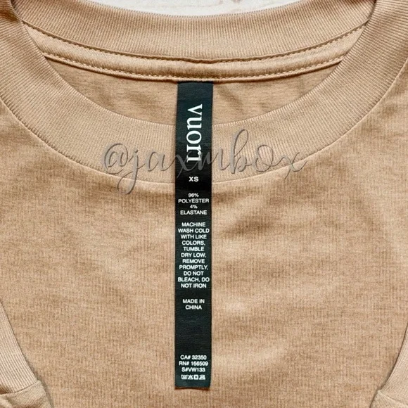 Vuori Daydream Crew Tan/Goldenrod Heather/Dogwood Size XS - Picture 4 of 8